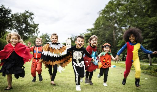 Little kids at a Halloween party